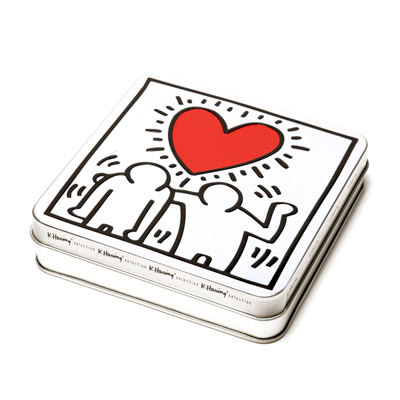 Chocolats Boite Heart Carre Keith Haring  10,90 € - Stickboutik.com