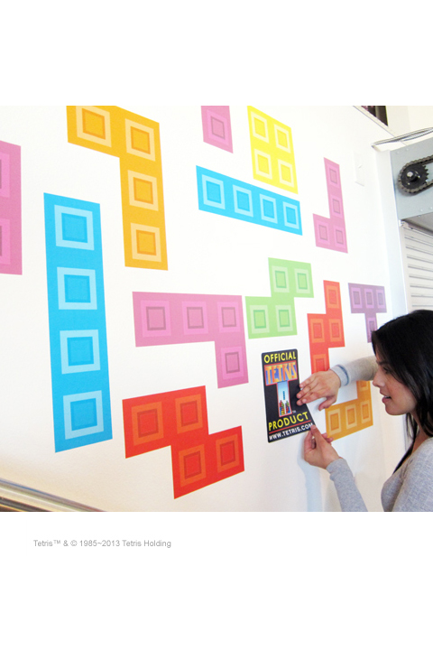 Stickers Geek & Jeux Vid�o:Stickers muraux Tetris Pyramide (Mini) Officiels - Stickboutik.com - 5/7