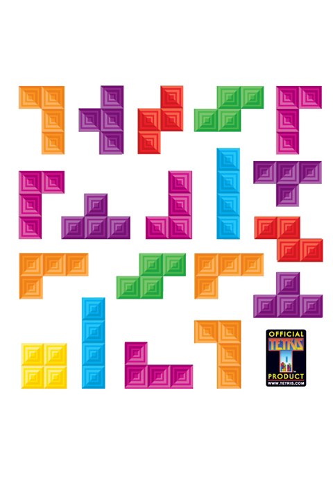 Stickers Geek & Jeux Vid�o:Stickers muraux Tetris Cube (Large) Officiels - Stickboutik.com - 1/7